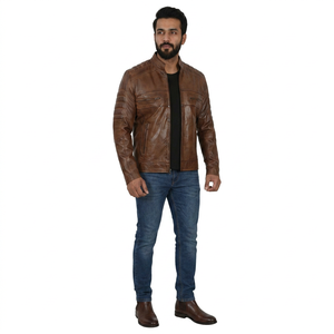 Breathable Genuine <b>Leather</b> <b>Jacket</b> for <b>Men</b> New Fashion High Quality Vintage Style Varsity <b>Jacket</b> Autumn 2026 - Product Image 1