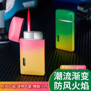 Encendedor Metálico a Prueba de Viento con Llama Roja Visible, Tanque de Gas, Regalo Empresarial, Venta al Por Mayor - Product Image 4