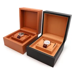 Una personalización superior de cuero PU de lujo con logotipo personalizado caja de reloj caja de regalo Paquete de joyería