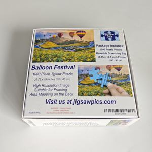 Rompecabezas Educativo de Cartón Gris de Alta Calidad, Personalizado a Todo Color, Rompecabezas de 1000 Piezas para Adultos, Festival de Globos - Product Image 4