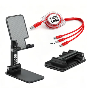 ขายส่งที่วางโทรศัพท์มือถือแบบตั้งโต๊ะ ปรับได้ พกพาสะดวก พร้อมโลโก้สั่งทำ ของขวัญส่งเสริมการขาย อุปกรณ์เสริมสำหรับโทรศัพท์มือถือ - Product Image 1