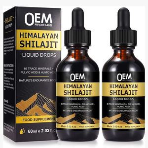 Usine Shilajit Drops Supplément Shilajit Résine Liquide Gouttes 85 + Trace Minerals Complexe avec Ashwagandha Curcuma Ginseng Chaga - Product Image 1