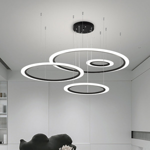 โคมไฟระย้าห้องนั่งเล่นสไตล์นอร์ดิก โมเดิร์น มินิมอล ปี 2024 ดีไซน์หรูหรา สวยงาม โดดเด่นด้วยไฟ LED วัสดุอะลูมิเนียมและอะคริลิก เหมาะสำหรับตกแต่งบ้าน - Product Image 5