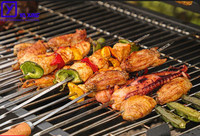 Barbecue de Table Gril BBQ Extérieur Cuisine Acier Inoxydable Gril Industriel Chariot Carré Charbon de Bois