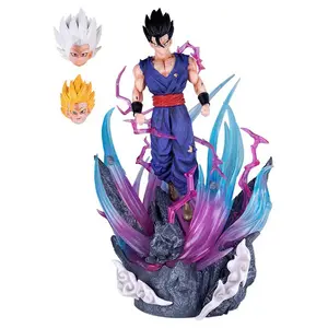 Anime DBZ estatuilla de dibujos animados tres cabezas Dios blanco Gohan Lumine PVC estatua juguete Dragon balls figura de acción