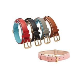 Collare per Cani Personalizzato di Lusso in Neoprene Rosa con Fibbia in Lega e Nastri Regolabili in Vera Pelle - Product Image 1