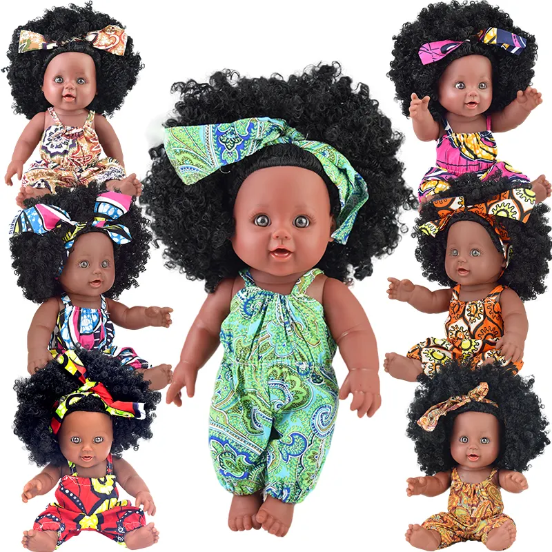 2022 le plus récent costume imprimé léopard poupée 12 pouces cadeau de vacances jouet simule les poupées afro-américaines