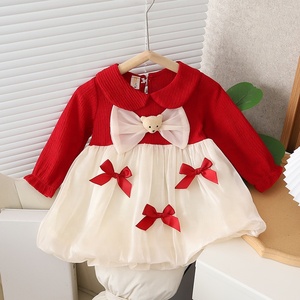 Primavera autunno nuovo design unico vestiti per bambini abiti da bambina a manica lunga abito da festa di compleanno abito in pizzo - Product Image 1