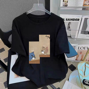 T-shirt graphique minimaliste surdimensionné pour hommes et femmes, décontracté, 100% coton, impression numérique, streetwear - Product Image 1