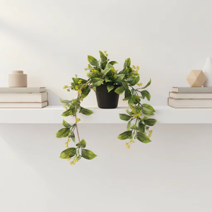 Planta Artificial Colgante en Maceta, Follaje Artificial con Capullos de Flores para Decoración de Interiores, Hogar y Oficina, Múltiples Colores - Product Image 6