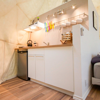 Tente de camping géodésique imperméable en PVC pour 4 personnes, pour l'extérieur, avec salle de bain, en vente, Glamping Pod