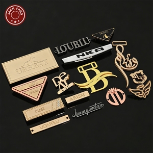 Étiquettes métalliques personnalisées pour vêtements, logo en relief 3D, forme rectangulaire, découpe laser, or, argent, or rose - Product Image 2