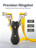 Slingshots de compétition en acier inoxydable de haute qualité, semi-automatiques, longue portée, et accessoires