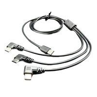 Cable divisor USB-C/A a 3xUSB-C de 1 metro y 90 grados |   Carga Rápida 3A para 3 Dispositivos |   Cargador múltiple en ángulo para impresora y más dispositivos