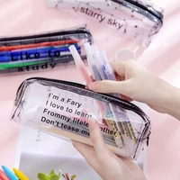 2023 nouveau populaire étui à crayons en PVC Transparent école pochette à crayons en plastique voyage pochette cosmétique avec fermeture éclair