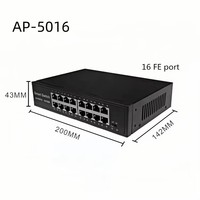 Conmutador de Red ANPA de 16 Puertos 10/100Mbps QoS Apilable 3.2G, Carcasa Metálica, Plug and Play para Cámaras IP, CCTV, NVR, en Stock