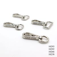 Mousqueton pivotant en nickel au design tendance, avec logo personnalisé gravé en profondeur, pour accessoires de maroquinerie