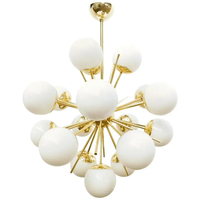 Lustre inspiré de Sputnik, globe doré et lampe de plafond en laiton, luminaire suspendu rétro avec LED à intensité variable pour la décoration de la maison et du bureau