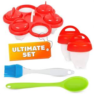 Cuiseur à œufs en silicone Liberhaus, antiadhésif, 6 tasses avec support pour une cuisson facile des œufs sans coquille - Product Image 1