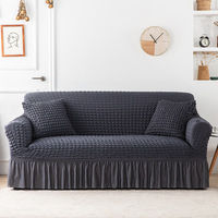 Housse de fauteuil et de canapé avec jupe, durable, lavable, très extensible, protection universelle pour meubles