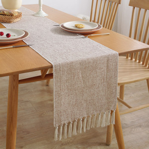 <span class=keywords><strong>Chemin</strong></span> <span class=keywords><strong>de</strong></span> <span class=keywords><strong>table</strong></span> en lin beige <span class=keywords><strong>de</strong></span> style Japandi, tricoté et brodé sur mesure, pour la décoration <span class=keywords><strong>de</strong></span> la maison, des mariages et des hôtels - Product Image 2