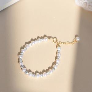 Sparkling 5-6mm Natural Freshwater Pearl <b>Bracelet</b> <b>Adjustable</b> Length Crystal Bangle Exquisite Beautiful Appearance Gift Planet - Product Image 2