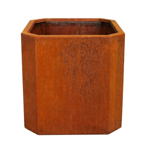 Vente en gros usine : Jardinière de sol carrée moyenne en acier Corten, finition rouille, écologique, durable, résistante à la corrosion, pour fleurs - Product Image 1