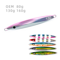 Aotuo Leurre Métallique Lumineux 80g 130g 160g, Appât Artificiel pour la Pêche au Jig Lent en Haute Mer - Vente Chaude