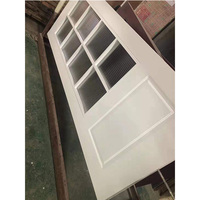Porte double à battants en bois massif de style européen, porte française avec inserts en verre pour salon