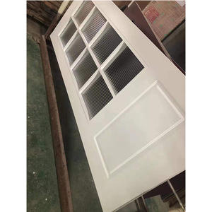 باب داخلي مزدوج متأرجح من الخشب الصلب على الطراز الأوروبي مع إدراجات زجاجية لغرفة المعيشة - Product Image 4