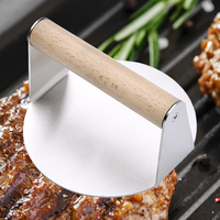 Presse à hamburger en acier inoxydable Kit de spatule à grattoir pour grattoir rond pour barbecue
