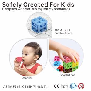 PUNGROW 15 PCS 교육용 플라스틱 블록 세트 미니 동물 장난감 숲 장면 건물 유아를위한 DIY 조립 포장 포함 - Product Image 6