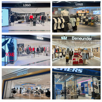 Estante de exhibición de ropa con logotipo personalizado para tienda, estantes de exhibición para niños, estante de ropa para Boutique