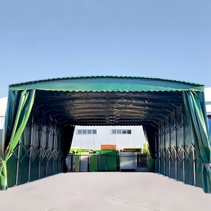 Abri d'auto de grande taille <span class=keywords><strong>Garage</strong></span> pliant caravane auvent tente télescopique rétractable avec roues cadre en métal Nature - Product Image 4