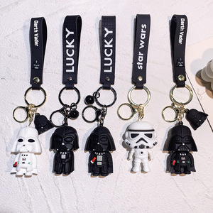 QY Silicone Rubber Keychain Cartoon Character <b>Key</b> <b>Ring</b> Pendant with Wrist Strap for <b>Bag</b> Gift - Product Image 6