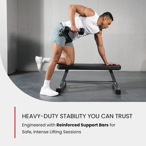 CZFIT <b>Strength</b> <b>Training</b> Weight Bench Steel Frame Flat Bench with Dumbbell Storage Workout Fitness Stool for Full Body Exercise - Product Image 4