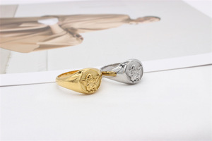 Bague en acier inoxydable de haute qualité, délicate, personnalisée, style rétro, amour, cupidon, <span class=keywords><strong>ange</strong></span>, pour hommes et femmes, bijoux de mode - Product Image 4