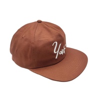 Oem Platte Rand Laag Profiel Katoen Custom Logo 5 Paneel Ongestructureerde Snapback Hoed Cap
