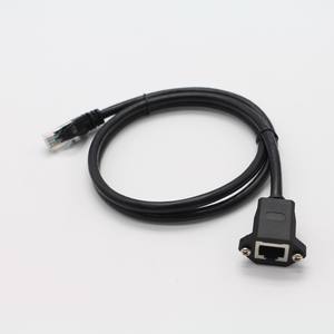 Panel Mount RJ45 Extension <b>Cable</b> - Male to Female Ethernet Network Cord with Wall Plate for Secure Installation - Product Image 5