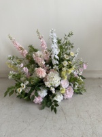 Dekorasi Pernikahan Musim Semi Musim Panas H543Elegant Monet 60cm, Rangkaian Bunga Buatan Pink untuk Lorong, Dekorasi Acara Ramah Lingkungan