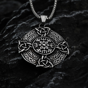 yunnique Vintage Stainless Steel Men's Pendant Necklace With Viking <b>Cross</b> Celtic Knot Design Gift Jewelry For Clothing Matching - Product Image 2
