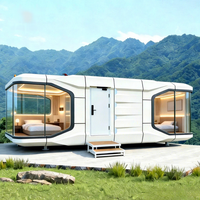 Maison mobile modulaire de luxe Etong, type capsule spatiale, 2 chambres avec cuisine, pour resort, Airbnb, vie en plein air