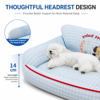 Canapé-lit pour chien à soutien zoné, canapé pour chat avec appui-tête de 14 cm, housse amovible et lavable, direct usine