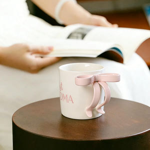 Tasses à café en céramique avec logo personnalisé, motif papillon, tasse en porcelaine pour le meilleur cadeau de la fête des grands-mères - Product Image 2