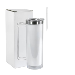 Vaso de 20oz para Sublimación, Interior de Acero Inoxidable, Exterior de Plástico, Doble Pared, con Diseño de Globo de Nieve, Recto, con Purpurina, para Refrescos, Cerveza, Café - Product Image 4