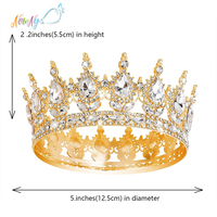 En stock, vente en gros, décoration de gâteau d'anniversaire, couronne de reine en alliage de luxe pour femmes, grand modèle avec strass