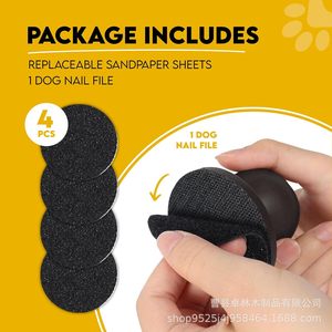 Cross-border wooden round dog <b>scratching</b> <b>post</b>, black flattened paw file, detachable wooden pet nail file/scraper. - Product Image 3