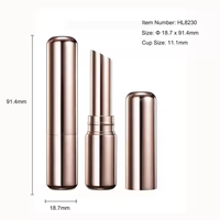 HUIHO Gold Deluxe Tubes de rouge à lèvres vides personnalisés 11.1mm Récipients cosmétiques de brillant à lèvres en aluminium avec options d'impression personnalisées