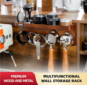 Soporte de Madera Multiusos <span class=keywords><strong>para</strong></span> Accesorios de Espresso: Estante de Almacenamiento <span class=keywords><strong>para</strong></span> Tamper, Distribuidor y Portafiltro de Café - Product Image 3