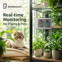 ZenMeasure - Termómetro Digital de Alta Definición para Interiores, para Escuelas y Bibliotecas, 2 en 1, Higrómetro y Termómetro, Material ABS